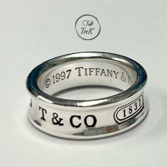 Unisex Tiffany & Co 1837 Concave Ring - sz 5.75-6.0 - 925 Silver - Picture 5 of 8